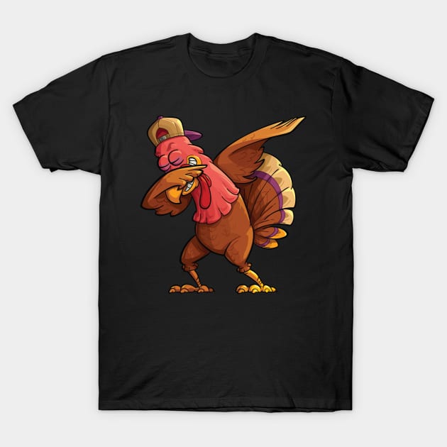 Dabbing Turkey Thanksgiving Day Gifts Boys Kids Men T-Shirt by Ramadangonim